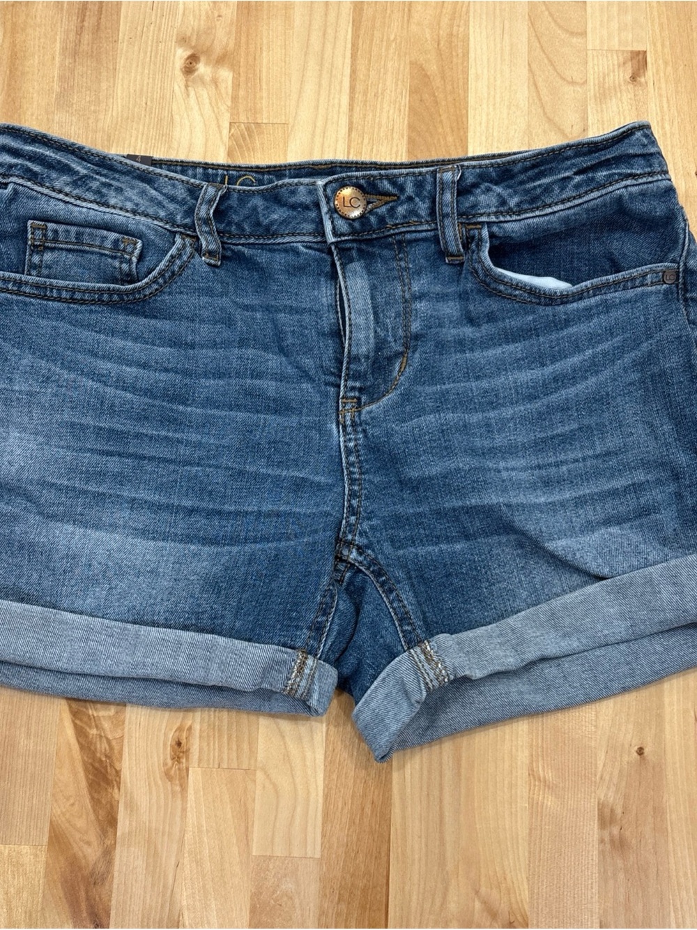 Lauren Conrad Womens Size 4 Low-Rise Stretch Cuffed Cotton Denim Jean Shorts